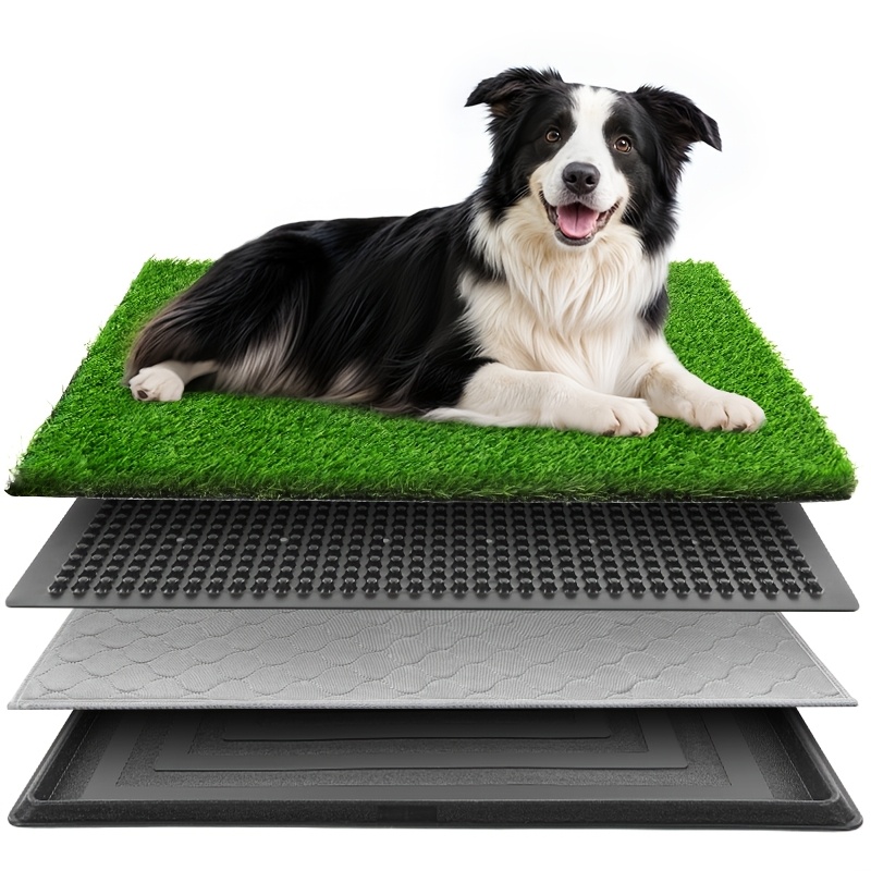 TEMU Reusable Dog Loo System With Artificial Grass Turf&pee Pads&tray, For Puppy Potty Training Is Portable&easy To Clean, Dog Litter Box Toilet For