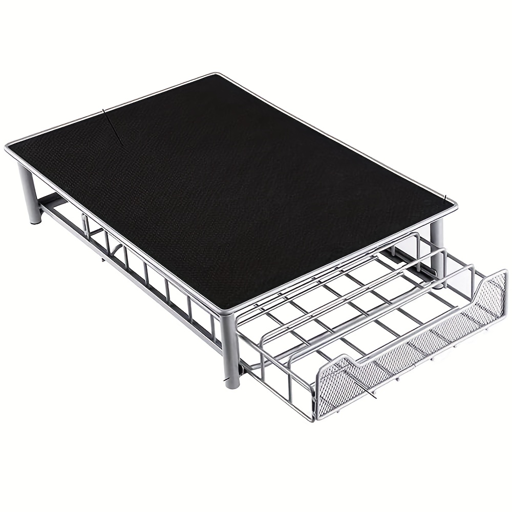 E-shop Kaffeekapselhalter, Schubladen-Kaffeekapsel-Aufbewahrungsbox, Kaffeekapsel-Aufbewahrungsbox, 28 x 42 x 9,5 cm, Schwarz Silber