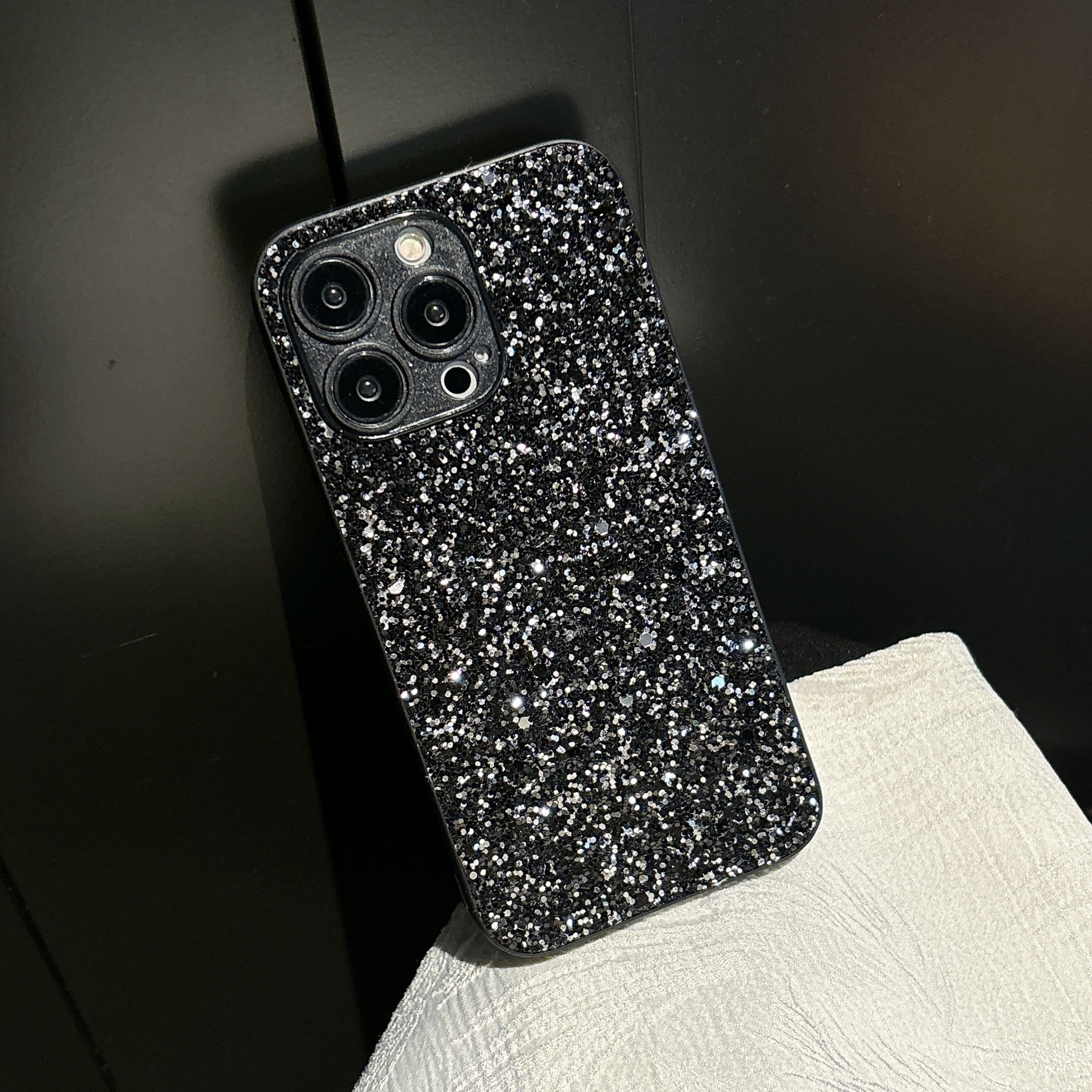 TEMU Phone Case - Luxury Glitter Full Coverage Flash Drill Soft Phone Case, Suitable For Iphone 16 15 14 13 12 11 Pro Plus Fashion Back Cover