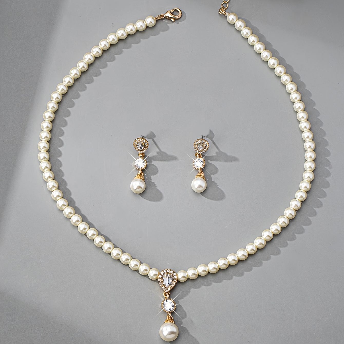 a vintage elegant classic beaded necklace and earrings set for women accessories for holidays birthdays dates balls banquets weddings parties vacations shopping and daily commuting
