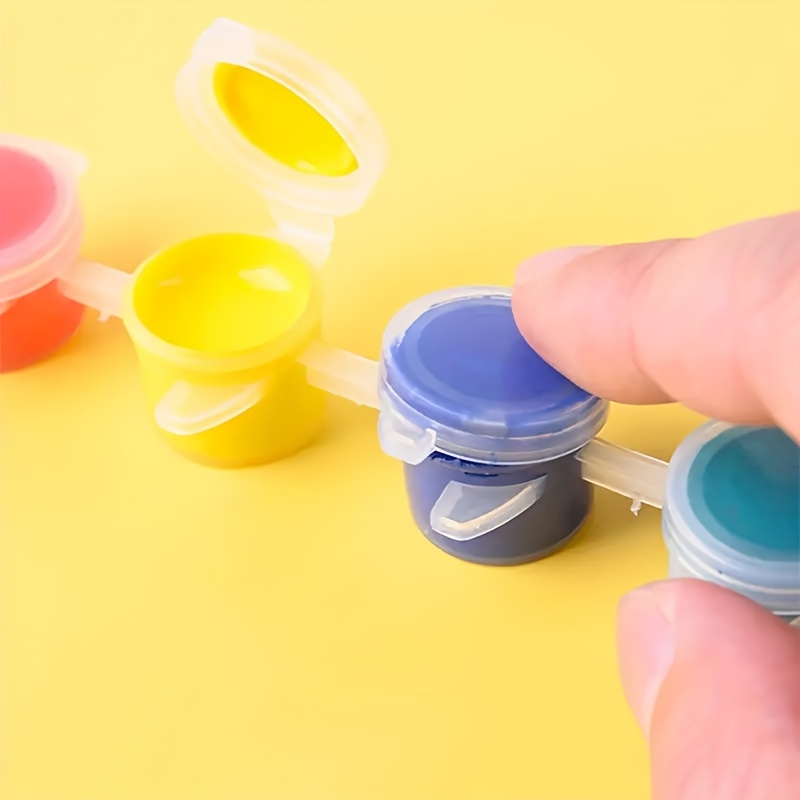 A Set of 12 Acrylic Paint Colors with 2 Paintbrushes, Suitable for School Art Projects And Crafts, Including a Set of Oil Painting Brushes.