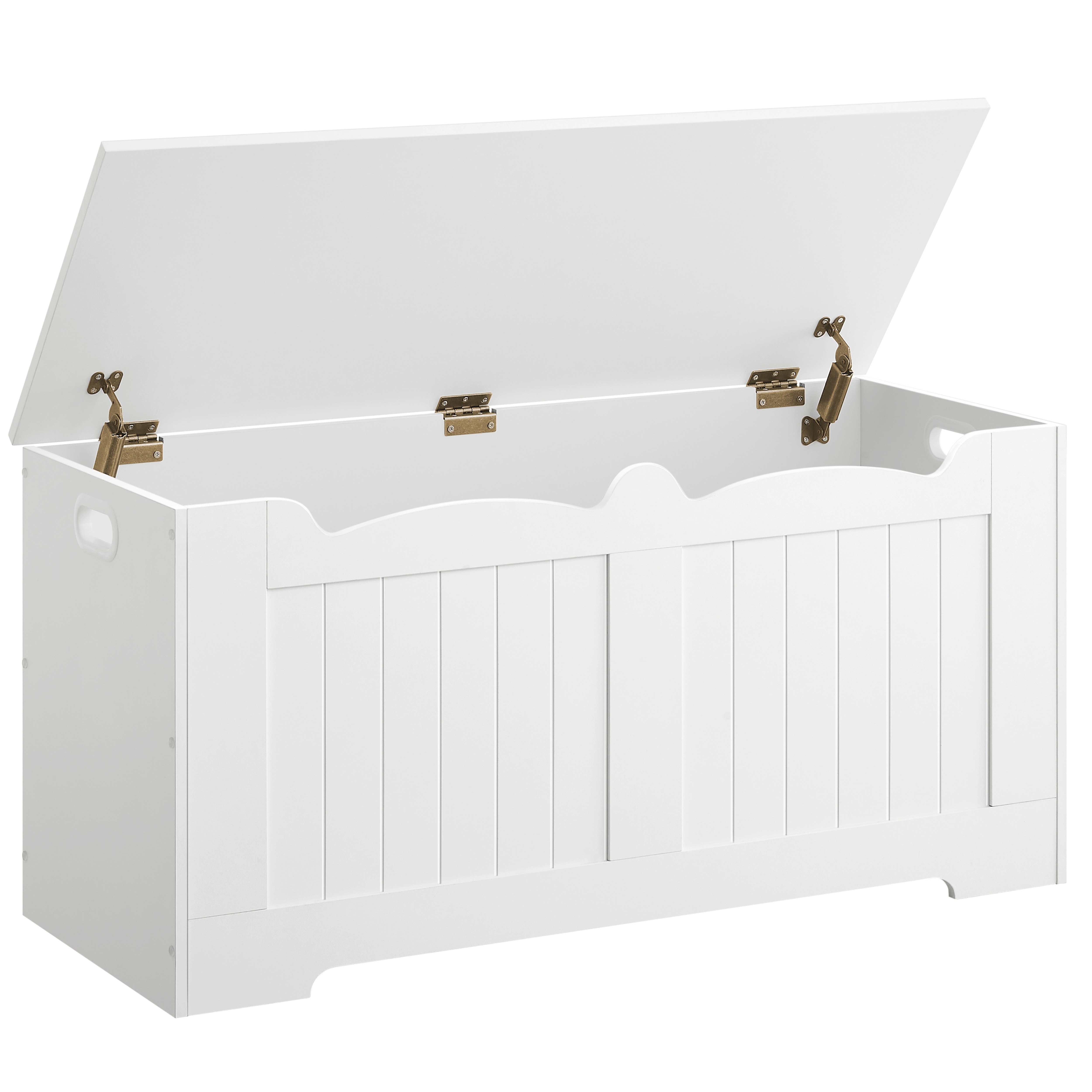 TEMU Banc à chaussures, Banc avec espace de rangement, Coffre à assise, 2 charnières de sécurité, Meuble de rangement, Style , 40 X 100 X 48.7 Cm,