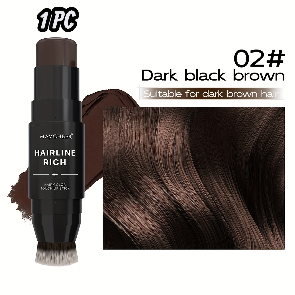 TEMU 2-in-1 Temporary Hair Color Pen With Brush-instant , Waterproof Root Stick For Look