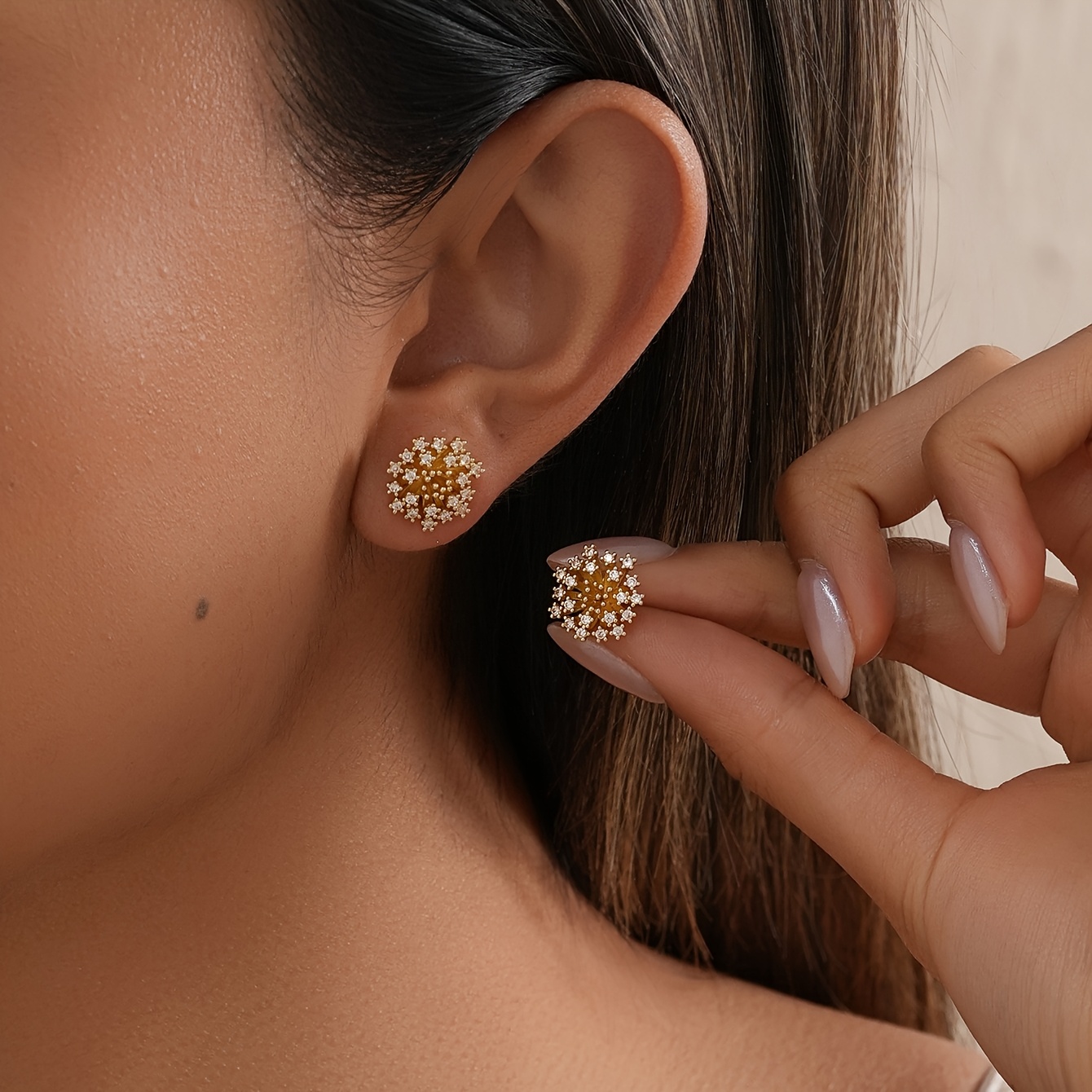 TEMU 1 Pair Fashionable Earrings, Suitable For Women' Or Party Wear, Floral Earrings