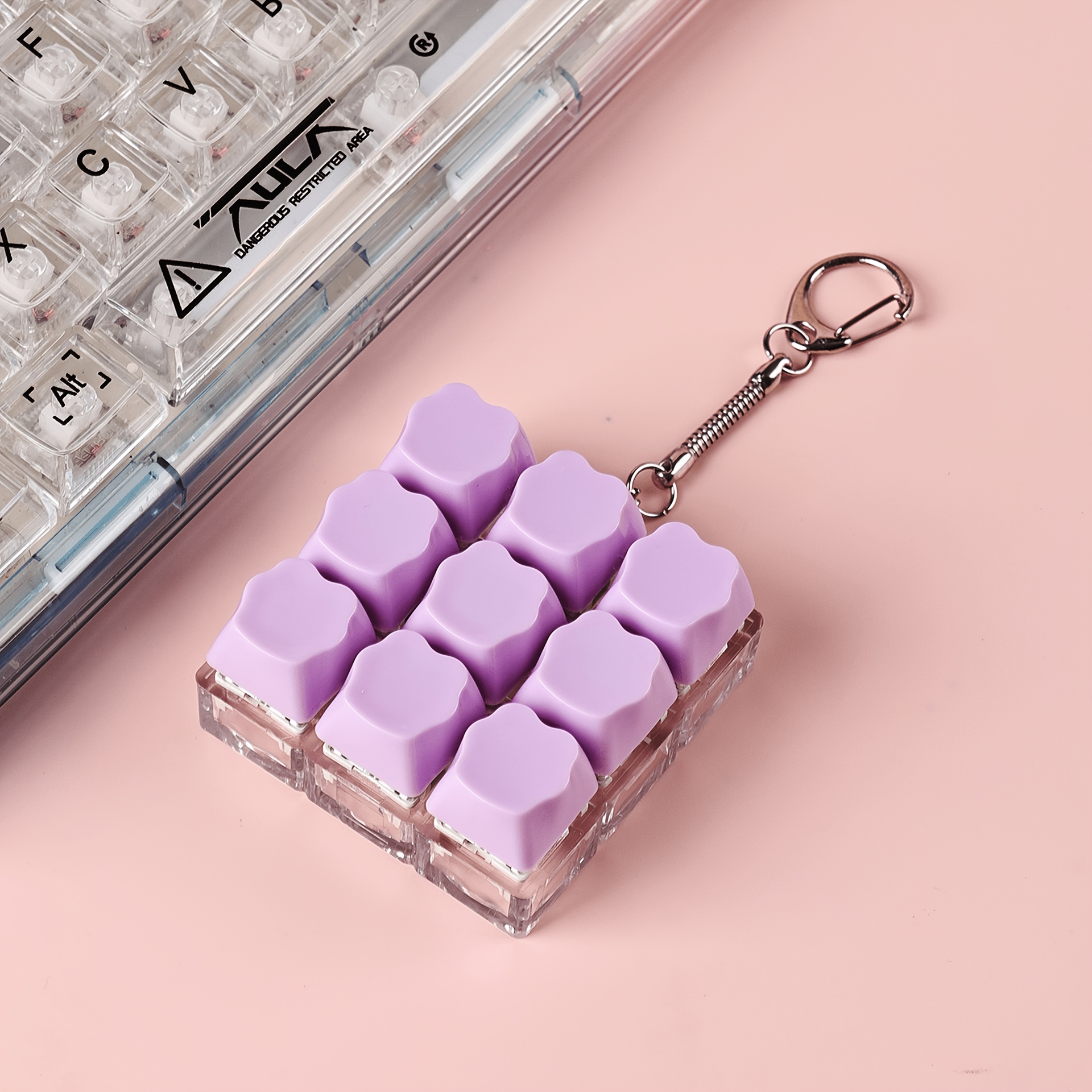 TEMU Porte-clés amusant de clavier à touches, 1 pièce, nouvellement amélioré avec des options de couleurs macaron, adapté pour les voyages et , doté