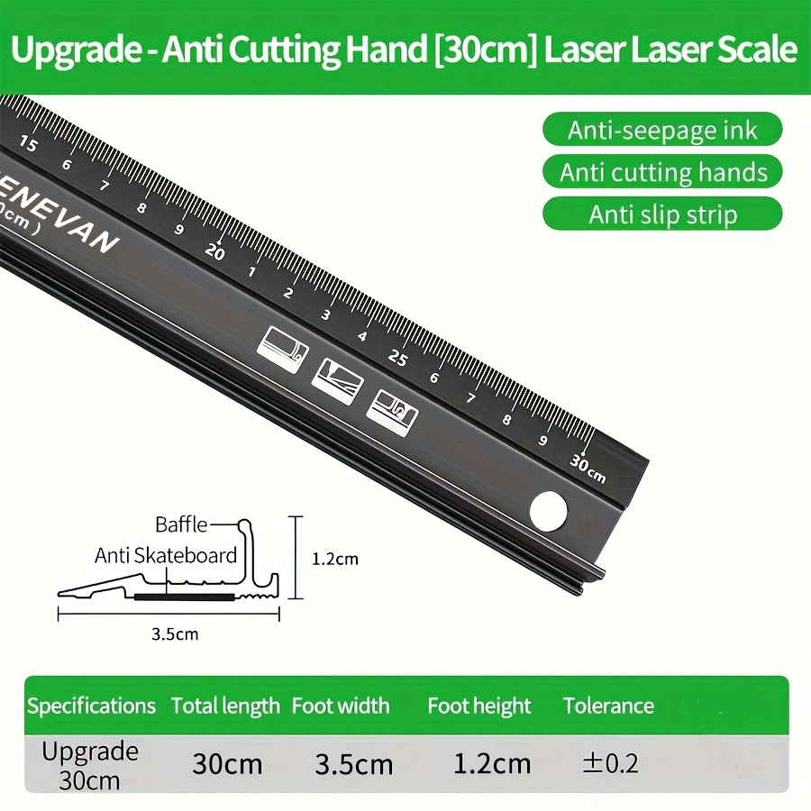 TEMU 1pcs Multifunctional Aluminum Alloy Ruler - , -cut, , Ink Leakage-, Measuring Tool