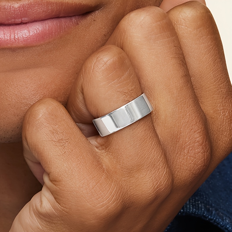 Customized Minimalist Men's Ring with Personalized Text