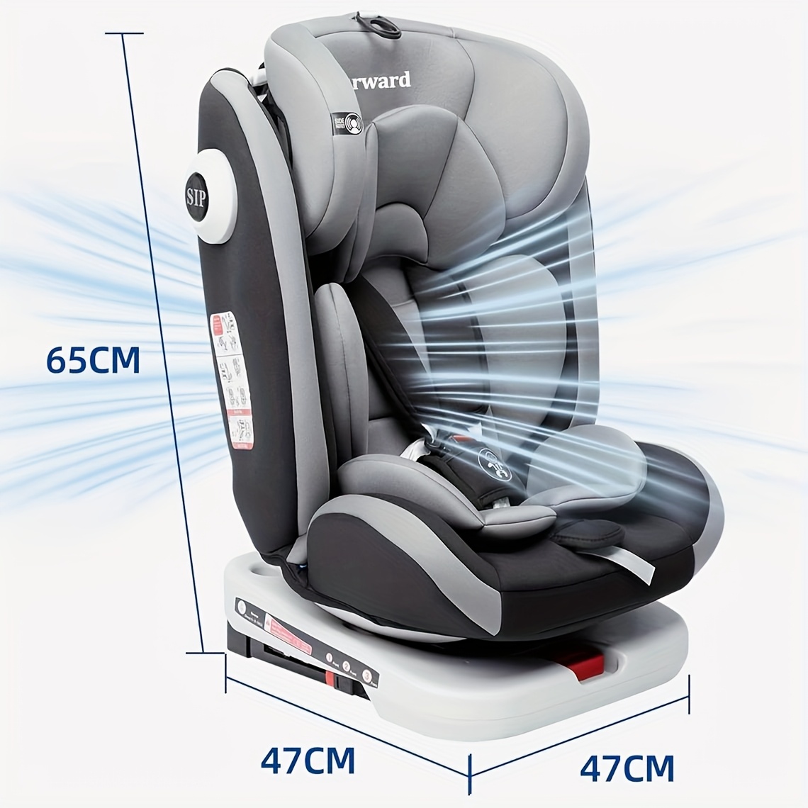 ISOFIX Dječje Sjedalo za Auto, Rotirajuće 360° (9-36kg/ 0-12 godina), Sigurnosni Pojas s 5 točaka, Crno, Sjedalo za Auto, Booster Sjedalo za Auto, Putovanje s, Sjedalo za Vozilo, Sigurno Prianjanje, Jednostavna Instalacija, Izdržljiva Konstrukcija, Čvrsta Izrada, Sigurnosni Pojas