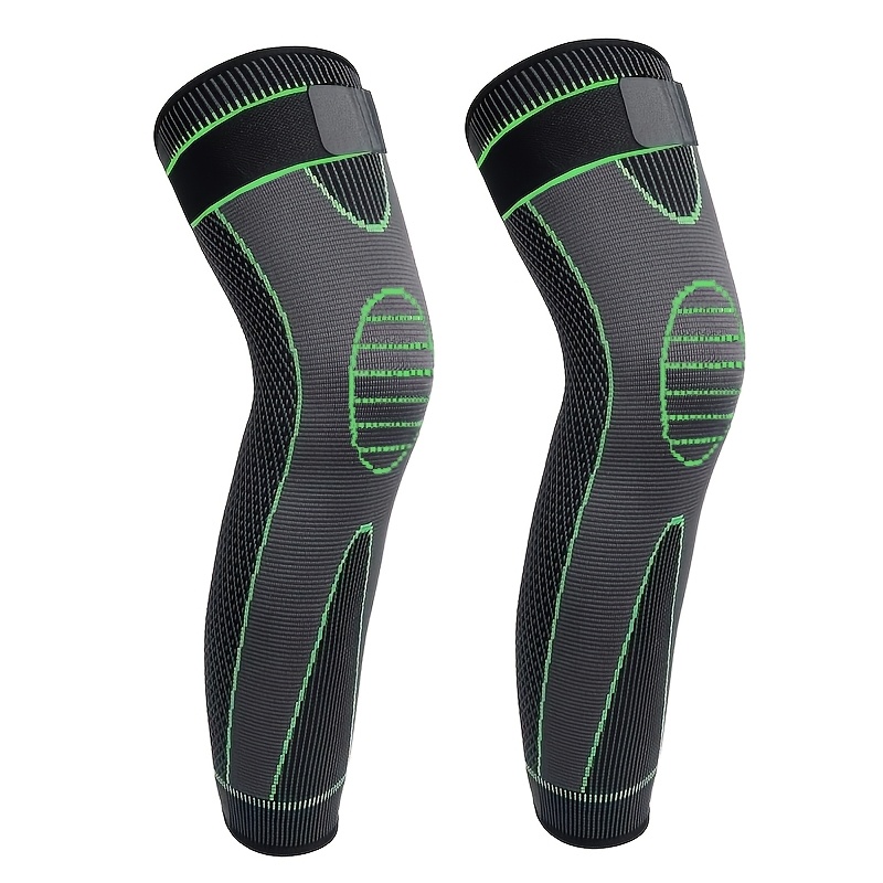 TEMU 2pcs & Unisex Extra-long Knee And Leg Warmers - Adjustable Sleeves With Breathable Elastic Fabric, Suitable For Running, Gym, Basketball, For