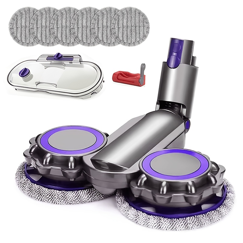 TEMU Electric Mop Head Mop Brush Head For V7 V8 V10 V11 Vacuum Cleaner With 6 Mop Pads And Detachable Water Tank Additions