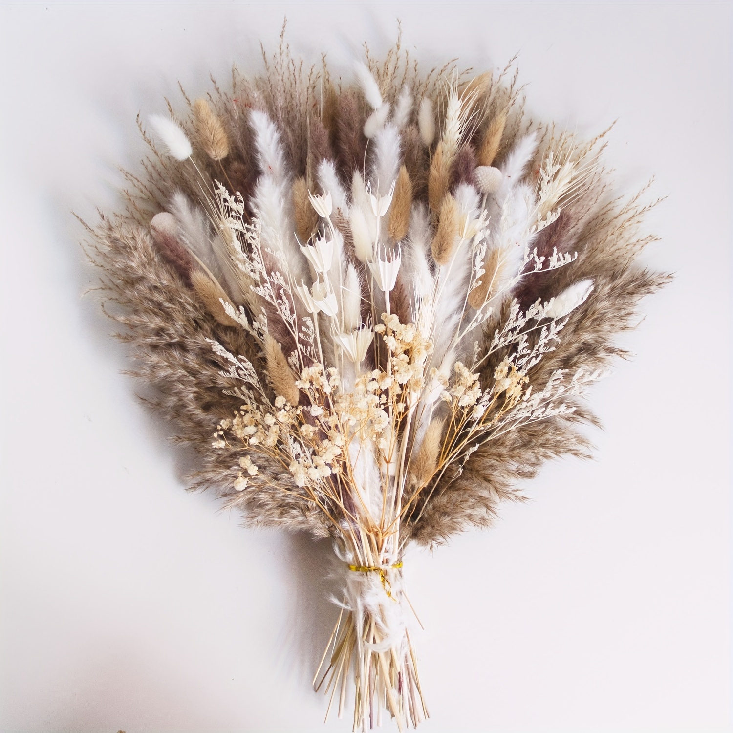 

104pcs Dried Pampas Grass Decor Bouquet, 11 Varieties Phragmites Dried Flowers, Floral Arrangements For Home Wedding Party Decorations