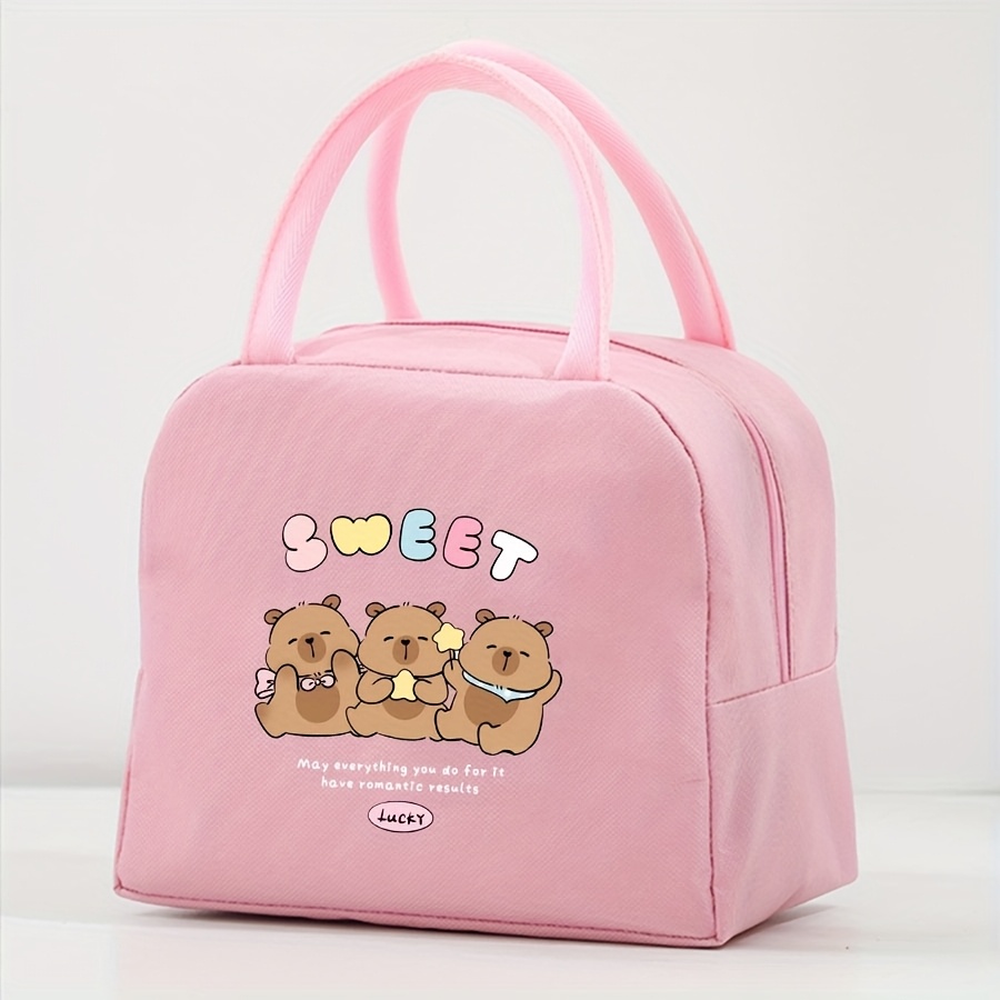 TEMU Animal Pattern Printed Handbag, Large Capacity Handheld Bag, Convenient And Portable Storage Method, Suitable For Office Workers And Travele,