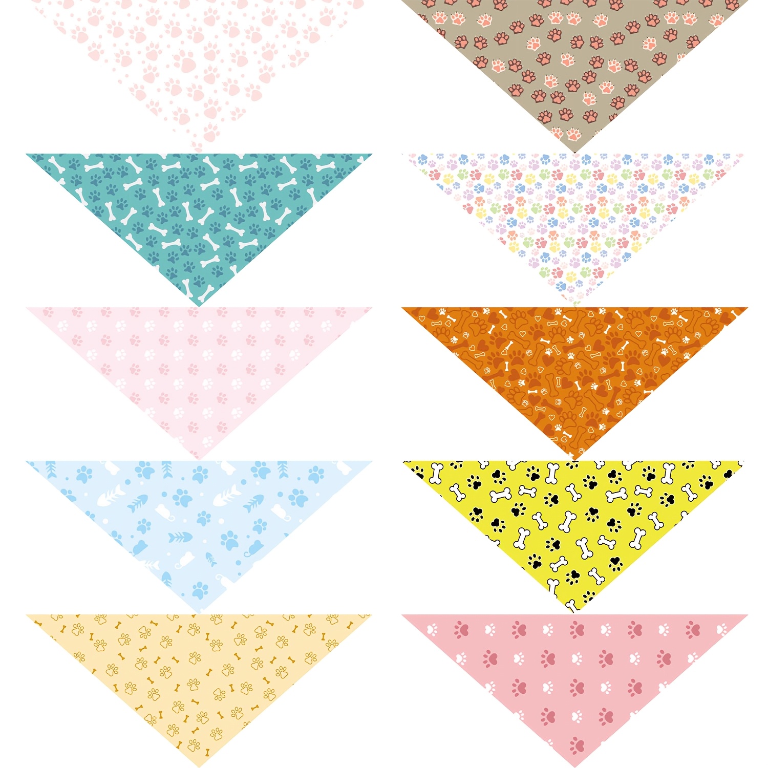 TEMU Lot de 10 bavoirs mignons pour animaux de compagnie, respirants et réutilisables, serviette anti-salive pour chien et chat, toutes saisons