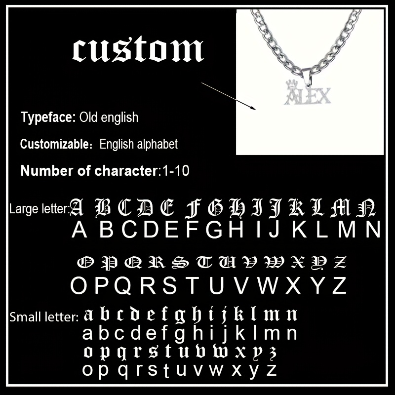 TEMU Custom Name Necklace 316l 316l Stainless Steel Cuban Chain Crown Pendant Fashionable And Gorgeous Men's Jewelry Personalized Gift For Boyfriend