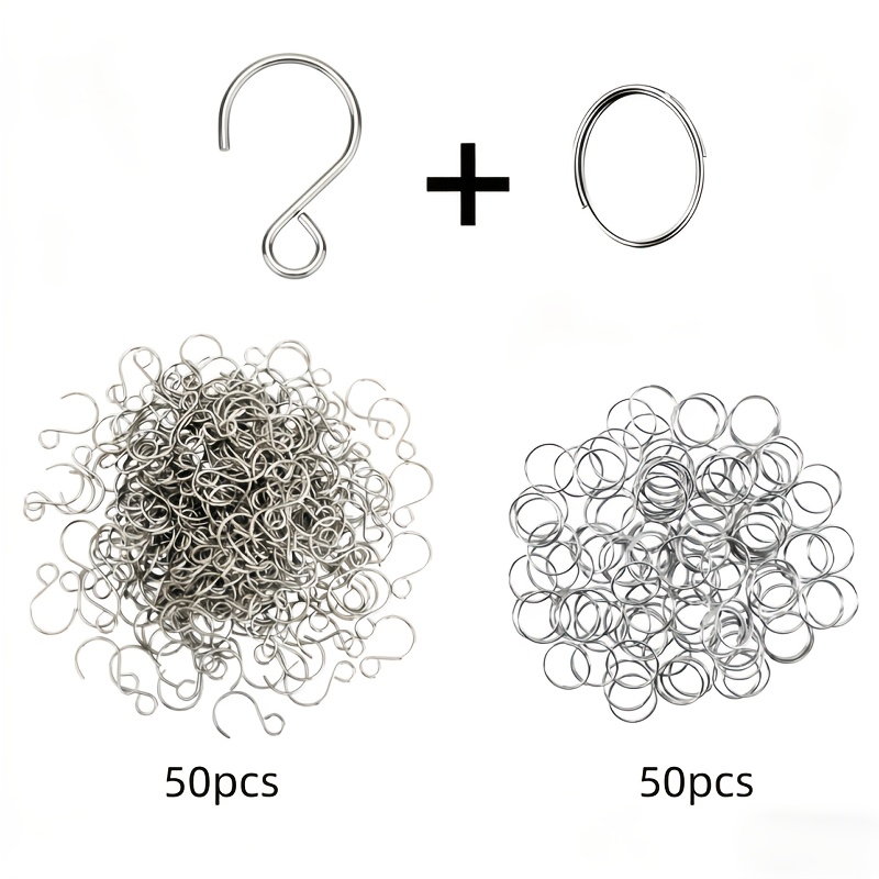 Image of 100pcs Metal Hooks Handmade Material, Suitable For Art And Crafts, Chandelier Decoration Hooks, Homemade Jewelry Making, Crystal Decoration, Crystal Door Curtains, And Garlands