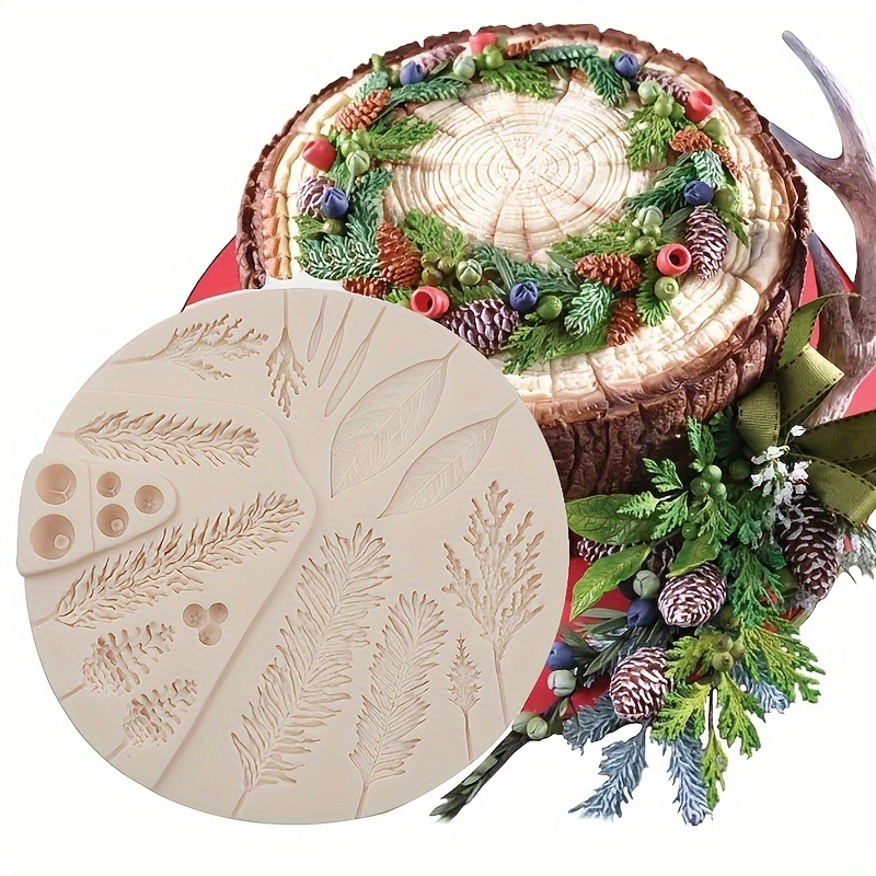 TEMU Christmas & Thanksgiving Silicone Baking Mold - Leaf, Pine Cone & For Fondant, Resin Crafts, And Cupcake Decorations - Bpa-free Kitchen Tool, Silicone Bakeware