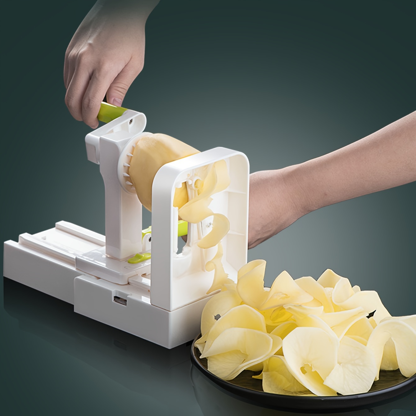 

Manual Vegetable Mandoline Slicer - 1 Set Plastic Handheld Potato , Kitchen Cutter Tool For Long Potato Strings & Noodle Maker For Hot Pot, Salad And Stir-fry