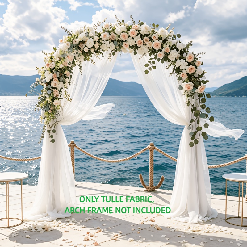 TEMU 2pcs/Pack 75Cm X 6M Gaze de Beige Rose Vert Violet Noir Jaune - Décoration de Fond de Mariage, Très et Drapeau, Convient aux Festivals