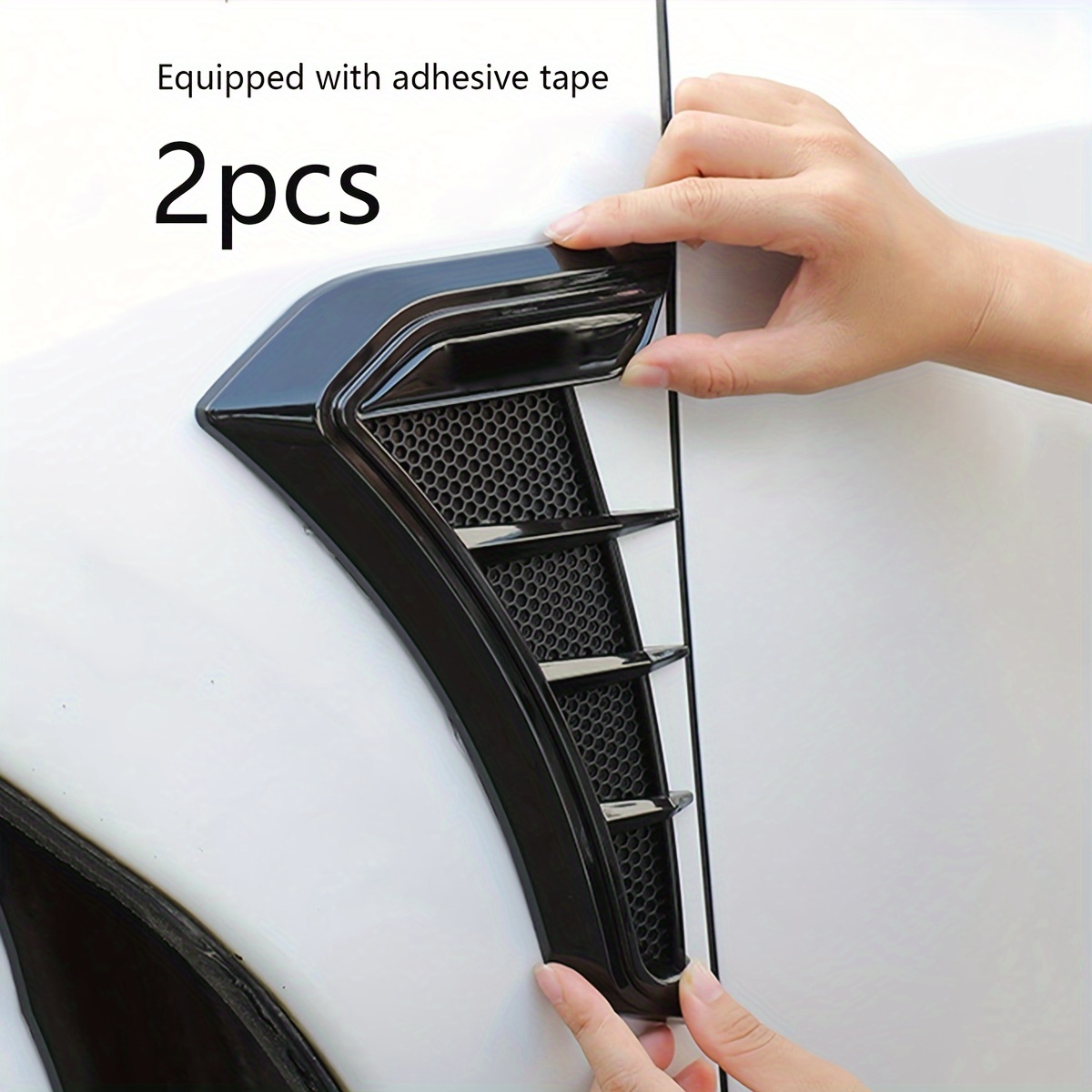 

2pcs Car Side Fender Decals - Resin, Self-adhesive Vent Trim Stickers For Vehicle Body Modification