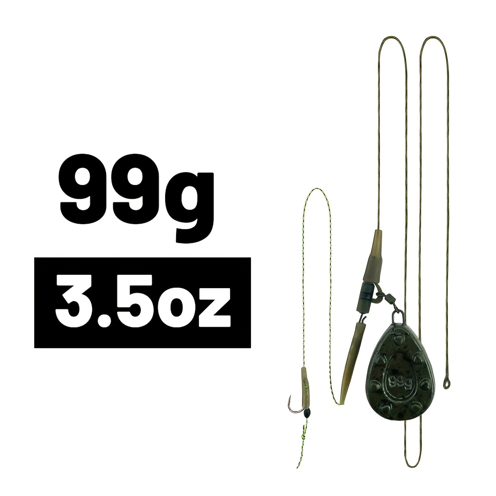 TEMU A Set Of Carp Fishing Rig Kit – Includes Sinkers, Anti-rebound Hooks, And -free Tubing – Multiple Weight Options: 56g, 71g, 85g, 99g, 113g –