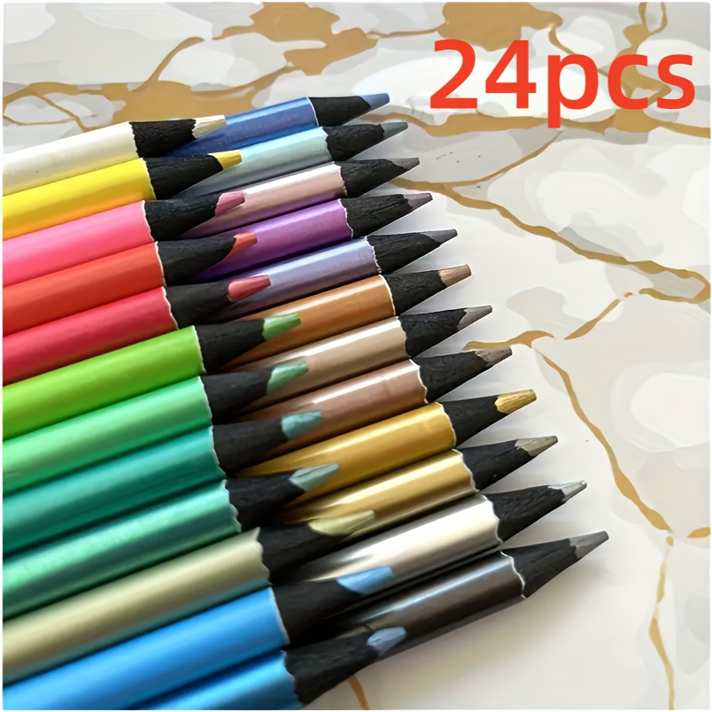 12/24 Color Metallic Color Pencils Art Painting, Coloring, Graffiti Handbook Color - Professional Artistic Use