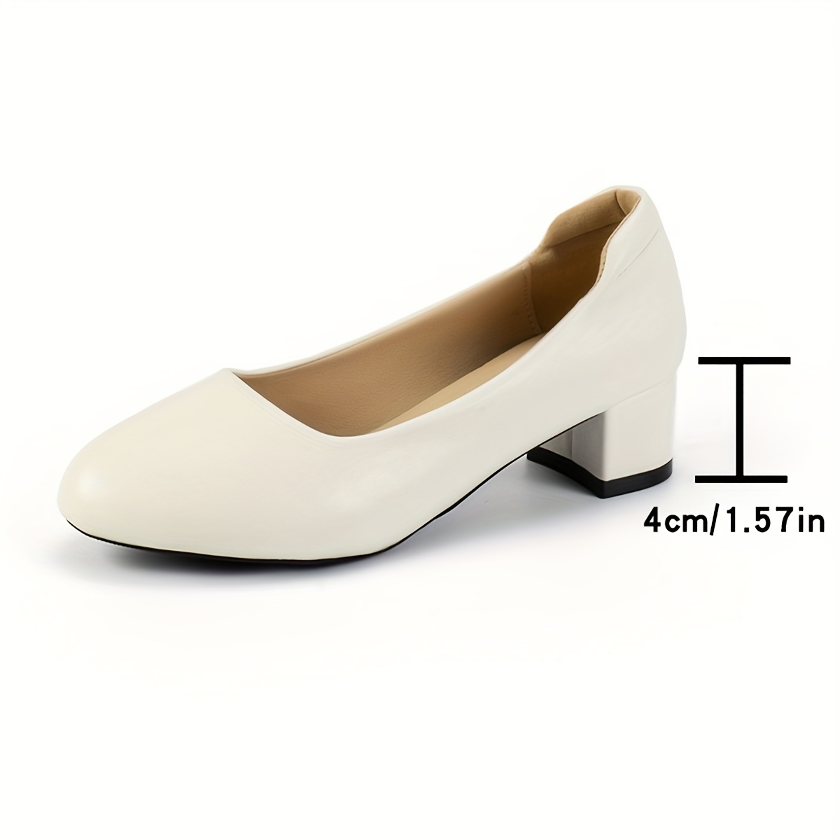 Women'S French-Inspired Chunky Heel Pumps Comfortable Low Block  Heel, Round Toe Synthetic Cover Dress Shoes for Office, Work, and Formal Ev