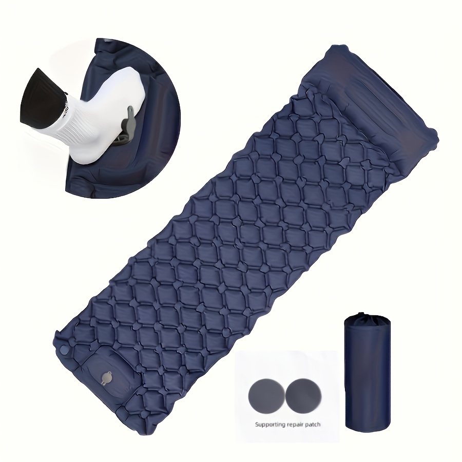 Outdoor Sleeping Pad Camping Inflatable Inflatable Sleeping Pad Built-in Pump Ultralight Air Cushion Travel Mat With Headrest For Travel Hiking