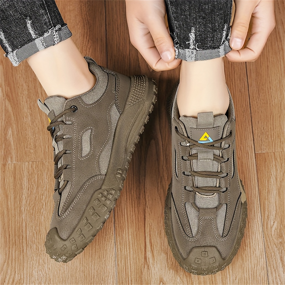 Men's New Fashion Trend Sneakers with Upper, Lace-Up Design, Durable Sole, Comfortable and Wear-Resistant, Suitable for Outdoor Hiking, Work, Sports, and Casual Wear