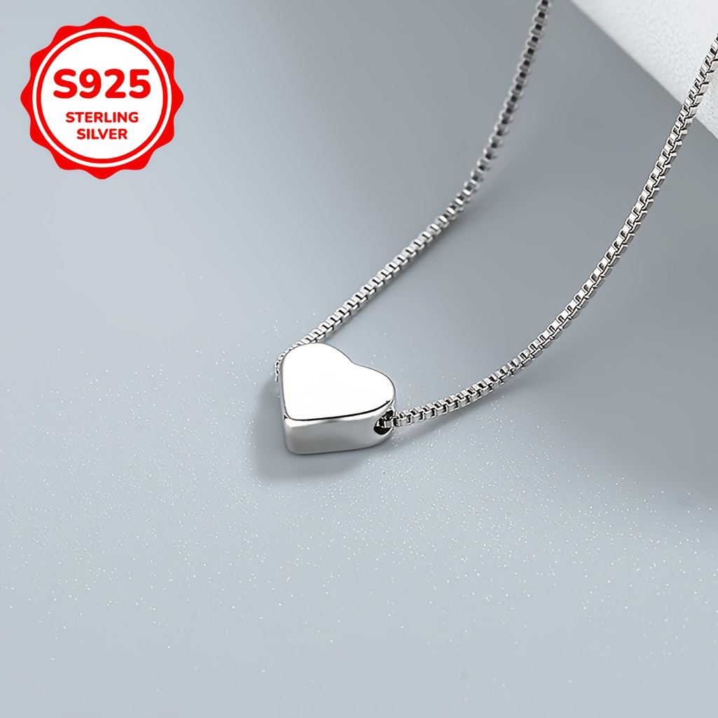 

Collier Pendentif Compact en Argent 925 Chaîne Simple Faible Allergie Tempérament Multifonctionnel Bijoux Quotidiens Cadeau pour Fille pour la Saint-Valentin, Fête de Mariage