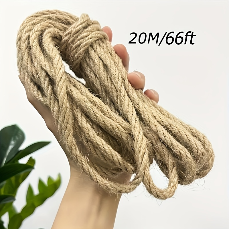 TEMU 1 Rolle 6mm*20m Natur-Juteschnur – ideal für DIY-Kratztiere, Bastelarbeiten, Deko & Bündeln – rustikaler Stil, langlebige Jutekordel