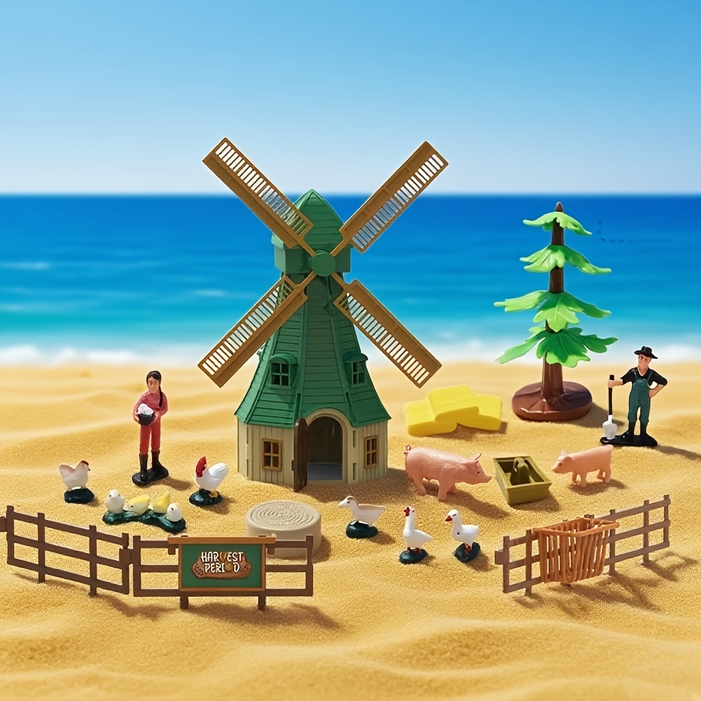 farm animal statues toys 59pcs toy set farmhouse   fence animal toys set for children boys and girls aged 3 7 years old   for back to  