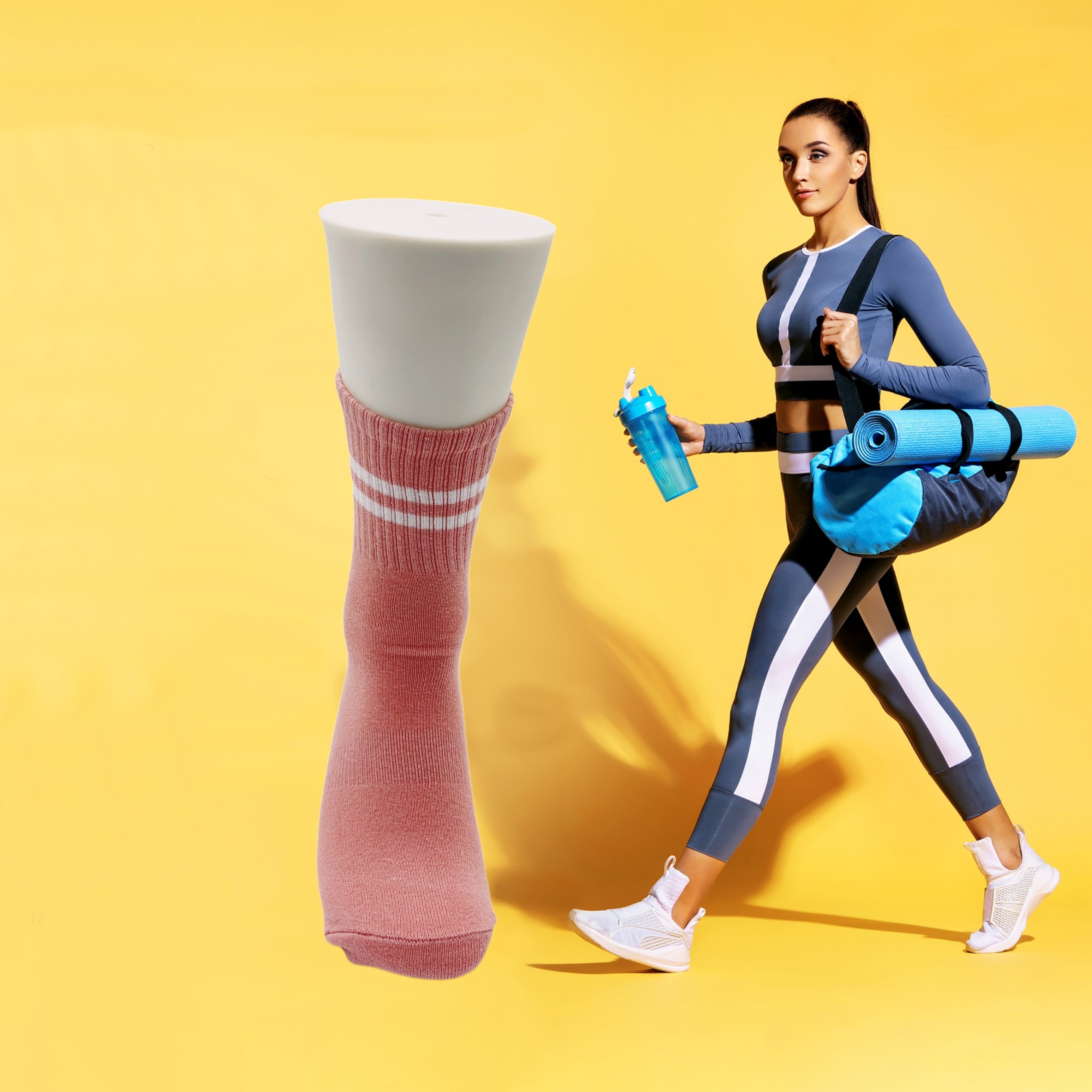 3 Pairs Pilates Socks With Grips Non-slip Ruffle Yoga Socks Grip Socks For Women