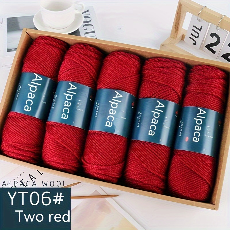 TEMU 5pcs 95% Alpaca Wool, 5% Acrylic Yarn, Medium Thickness Yarn For 4-5mm Knitting Needles, Warm And Soft, Suitable For Knitting Sweaters, Jackets,