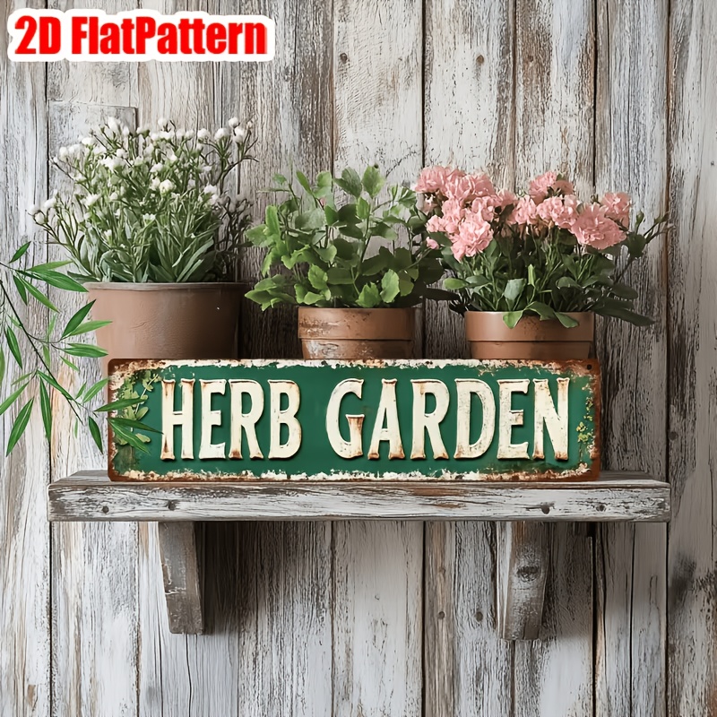 TEMU 2d Flat, 2d Flat - 1 Vintage Wooden Garden Sign, Rustic Decor, 4.0x16.0 Inches - Perfect For Homes, Cafes, Bars, Garages, Country Houses |