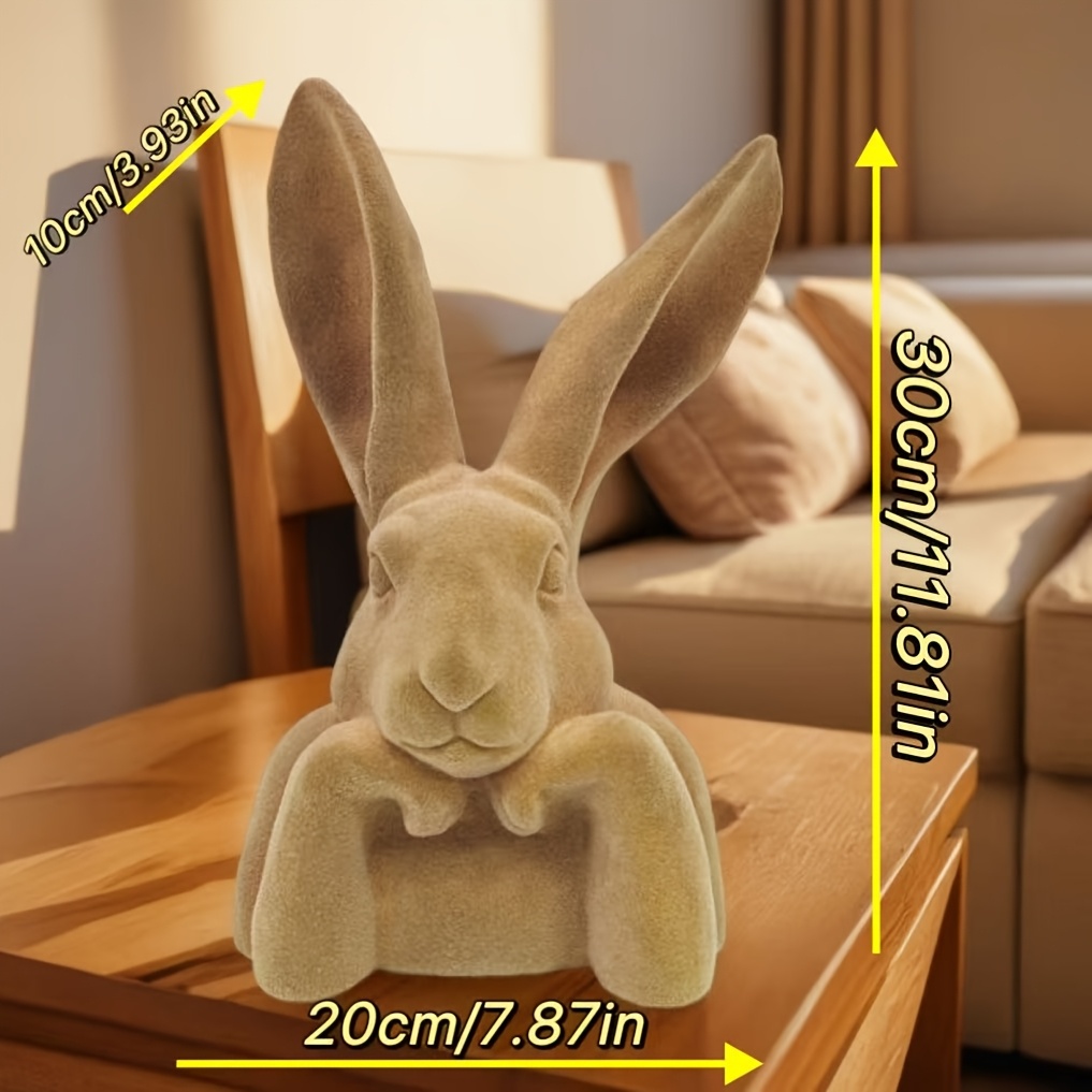 Image of Rabbit Figurine Statue - -reddish Suitable For Easter & Wedding Decor, Nylon Rabbit Sculpture For Home Entrance Hall Or Tabletop Centerpiece, Wedding Gift, Decoration, Rabbit-themed Table Centerpiece