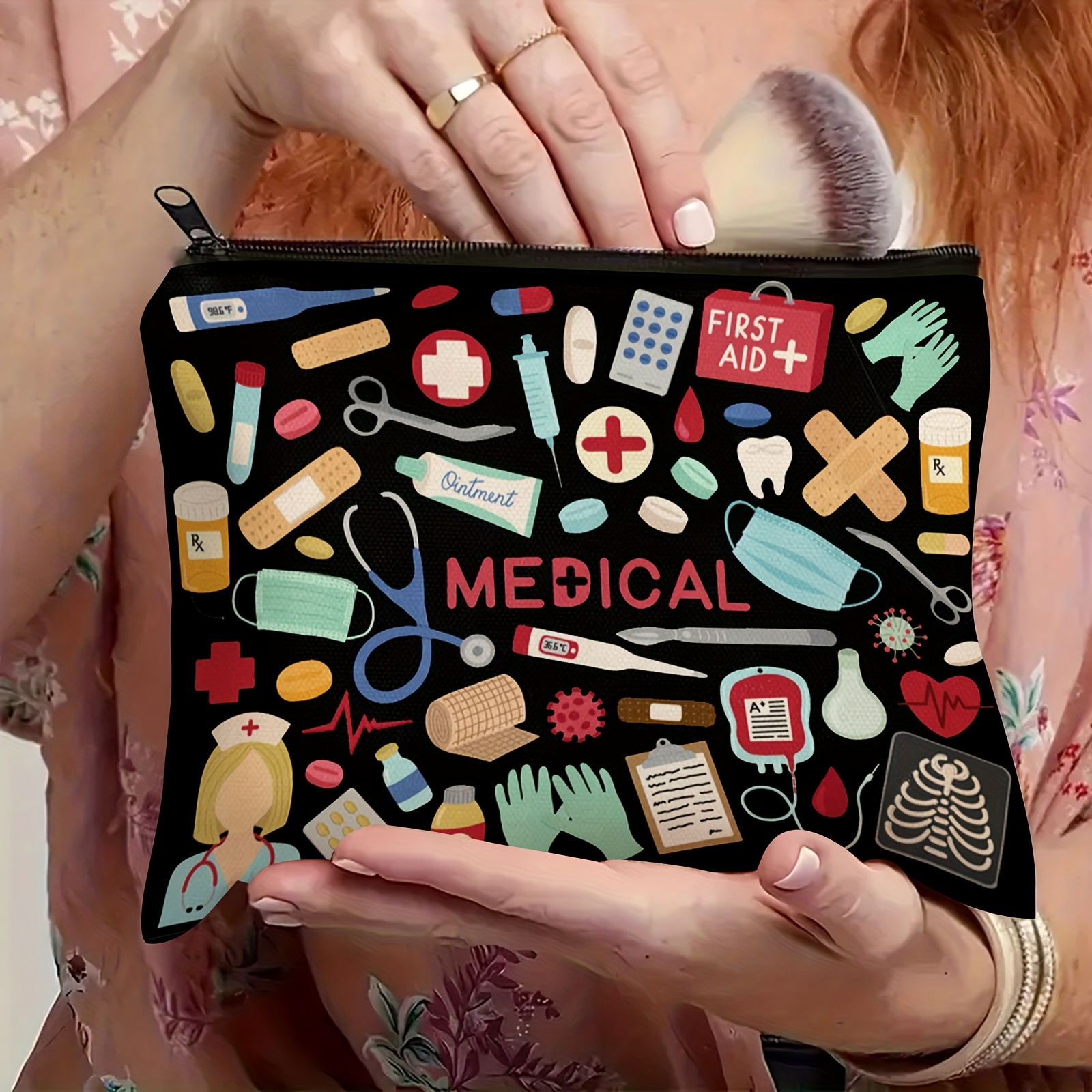 Image of Pills Medicine Bag, Zipper Pouch, Pills Bag, Gift For Nurse, Medical Bag, Travel Bag Storage Bag Funny Zipper Pouch Meds Bag, Drugs Bag, Gift For Nurse, Medical Bag, Travel Cosmetic Bag Storage Bag