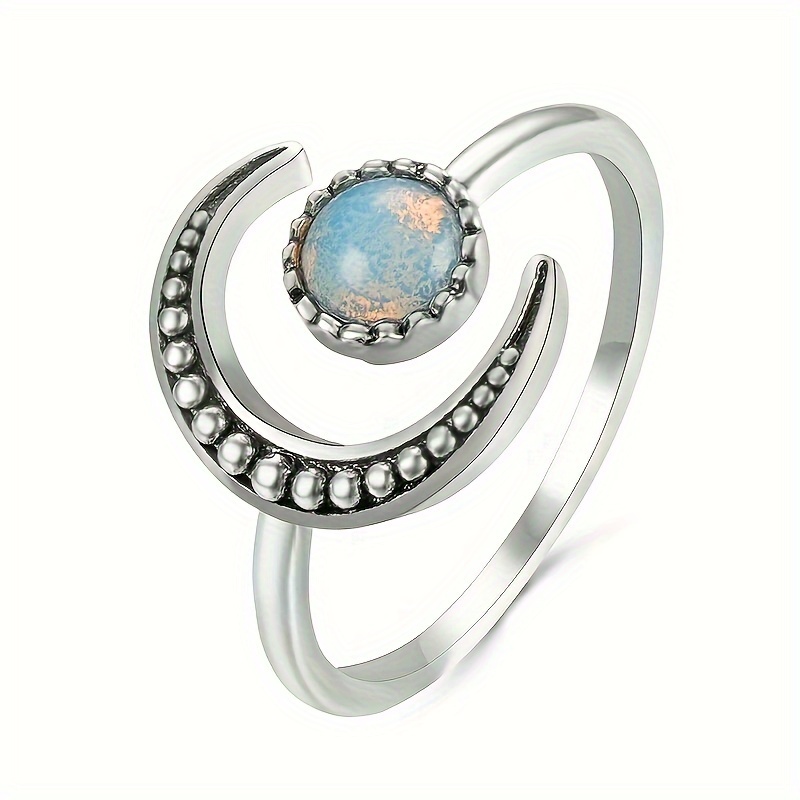 

Fashion New Jewelry Personality Opening Adjustable Colorful Ring Temperament Retro Female Index Finger Ring