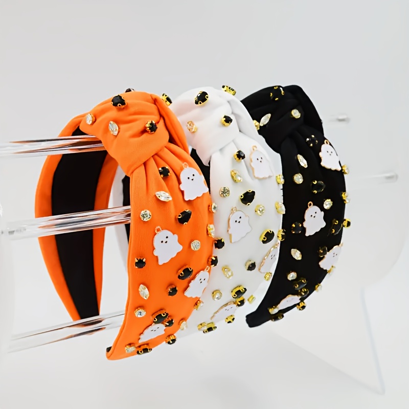 

Elegant Halloween & -embellished Knot Headband - Chic Polyester Hair Accessory For Women, Dress-up