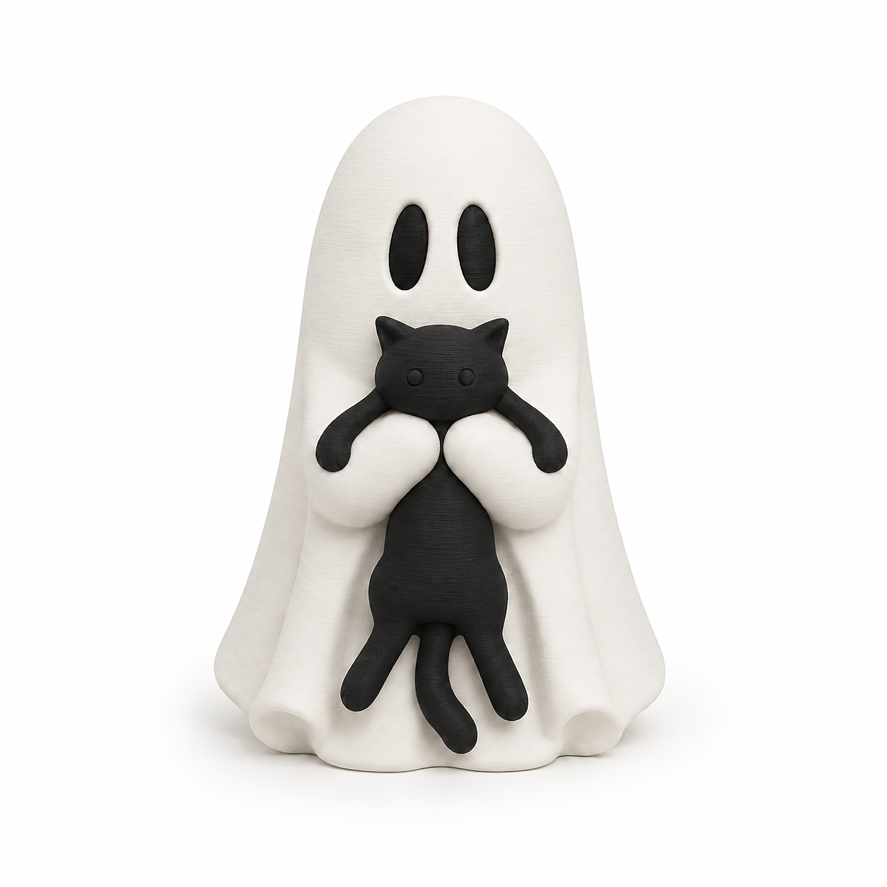 TEMU Cute Halloween Ornament Hugging Cat Sculpture, Aesthetically And , 3d Printed Adorable , Perfect For Small Space Decoration On Bookshelves Or