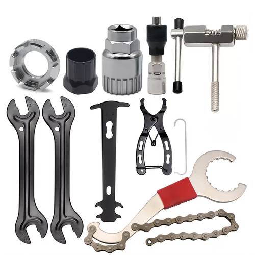 bike repair tool 10pcs kit crank chain cutter extractor bracket freewheel puller bike tool kit professional bicycle repair tool