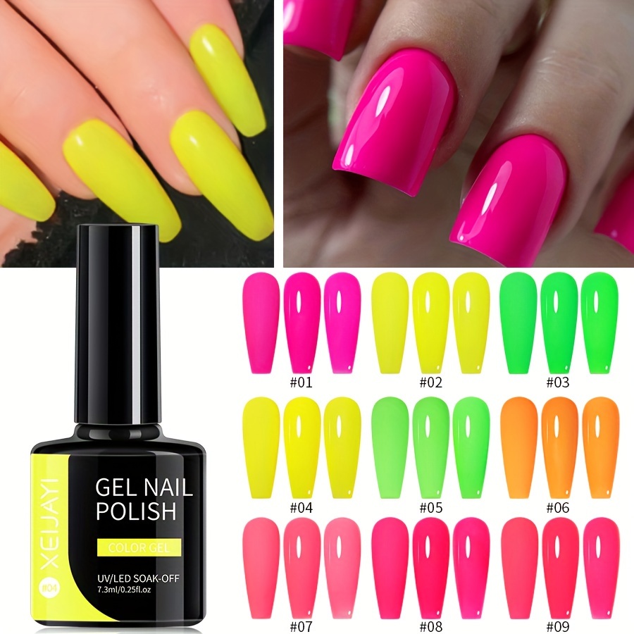 Novo Conjunto de Vernizes Gel Neon Rosa Quente de Verão para Casa de Banho, Salão de Beleza, Nail Art, Presente para Mulheres
