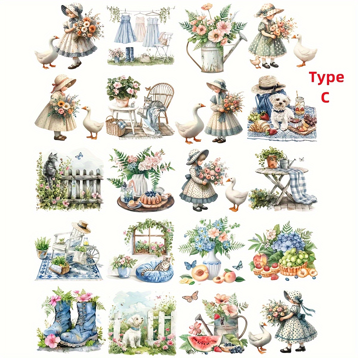 1 Pack Of 4 Types Cute And Small Stickers, Stickers, Decorative Handmade Stickers, Envelope Stickers, Card Making Stickers, Decorative Diary Album Photo School Handmade Material Stickers