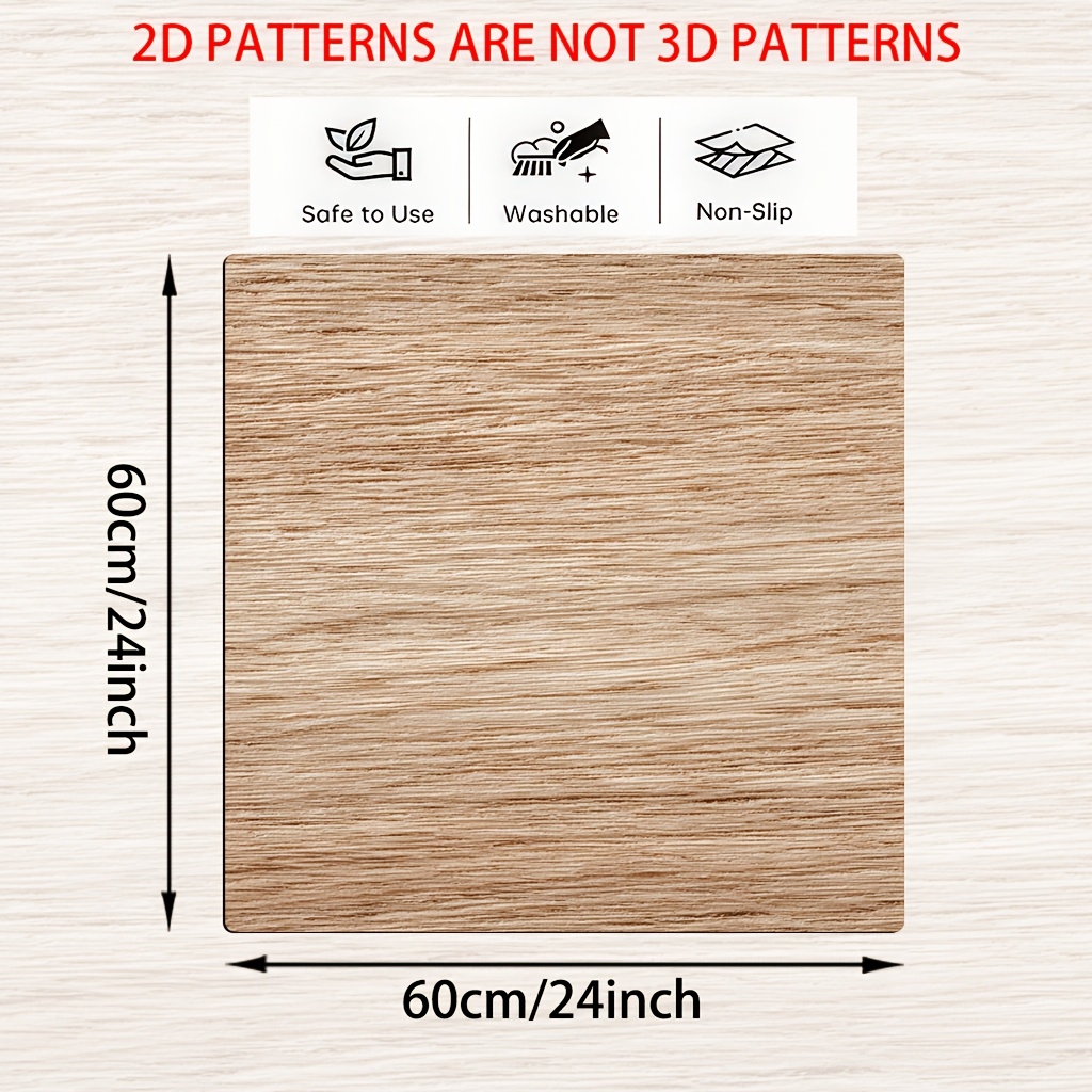TEMU 1pc, 2d Flat Printing Washing Machine Protector Mat, Wood Grain , Highquality Fabric Suitable For Coffee Machine Mat, Microwave Top Mat, Washing