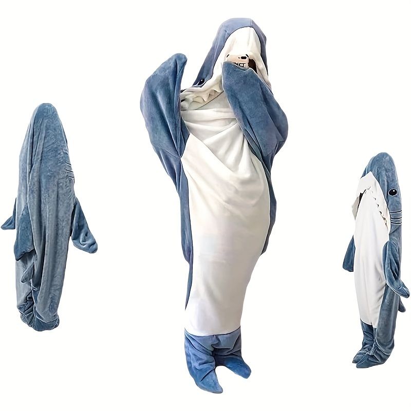 TEMU Shark Blanket For Adults - Wearable Shark Sleeping Bag - Shark Blanket For Women/adults - Stylish Shark Pajamas - Fluffy Animal Blanket