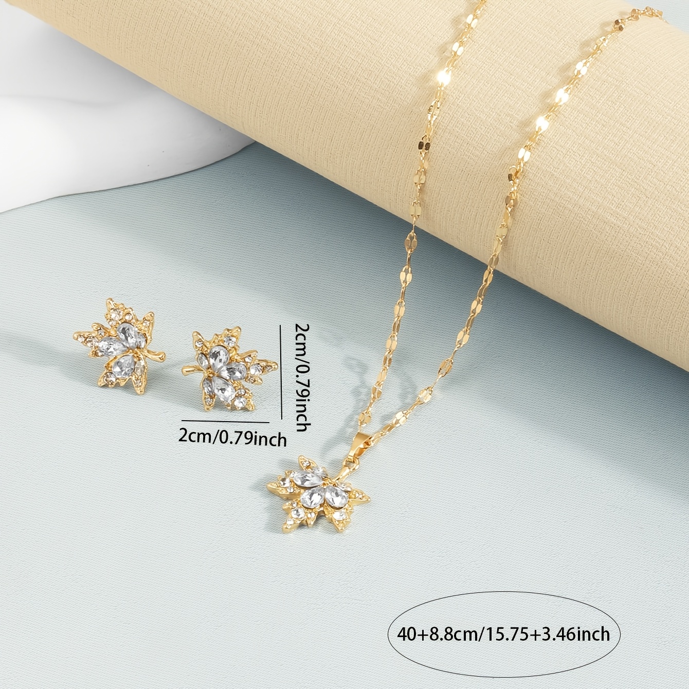 Maple Leaf Pendant Necklace and Earrings Set