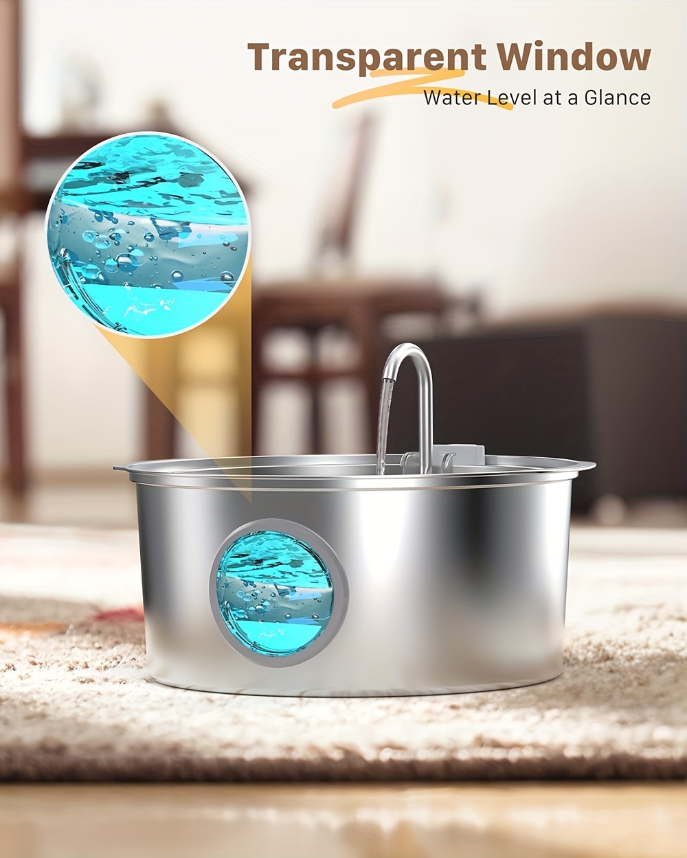 Ultimate 1.85gal Large Capacity Smart 304 Stainless Steel Dog Water Fountain - Automatic Pet Water Dispenser with Window, USB-Powered, No 5V 1A Plug, Replace Filter Chip & Clean Pump Monthly, Durable & Easy-Clean Design for Dogs & Cats, Dog Water Fountain, Cat Water Fountain, Modern Pet Accessory, Easyclean Material, Without Battery, Water Bowl for Dogs, Cat Fountain, Dog Water Dispenser, Cat Fountain Water 19 1.85gal Large Capacity Smart 304 Stainless Steel Dog Water Fountain - Automatic Pet Water Dispenser with Window, USB-Powered, No 5V 1A Plug, Replace Filter Chip & Clean Pump Monthly, Durable & Easy-Clean Design for Dogs & Cats, Dog Water Fountain, Cat Water Fountain, Modern Pet Accessory, Easyclean Material, Without Battery, Water Bowl for Dogs, Cat Fountain, Dog Water Dispenser, Cat Fountain Water