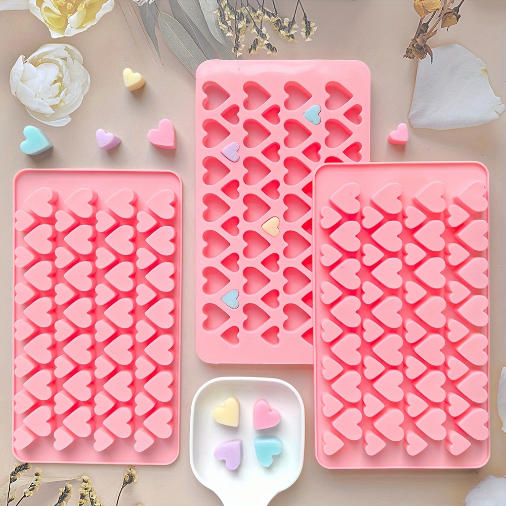 

1/2/3pcs Silicone Large And Small Heart-shaped Candy Chocolate Mold Diy Valentine's Day Mini Candy Mold Ice Tray Jelly Melted Gummy Tray