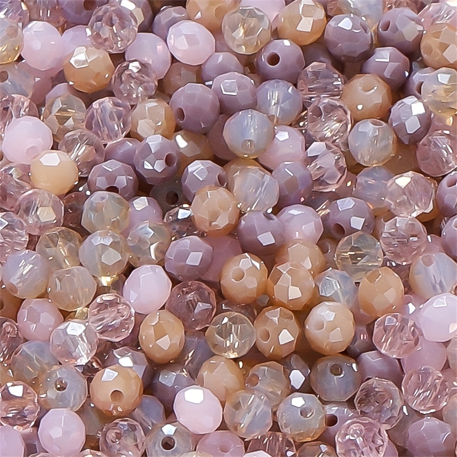 Image of 1000pcs 4mm/0.15in Rondelle Glass Beads Loose Spacer Round Beads For Jewelry Making Diy Necklace Bracelet Earring