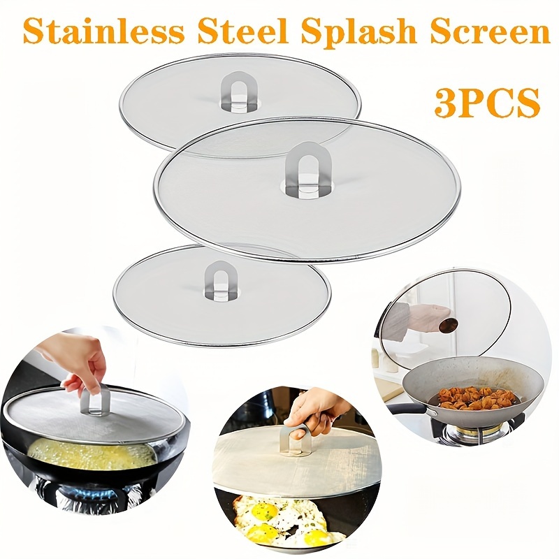 

[ ] 3pcs- Steel , Frying Pan , Oil , Oil-, , , Frying Cooking , Pot , Kitchen ,