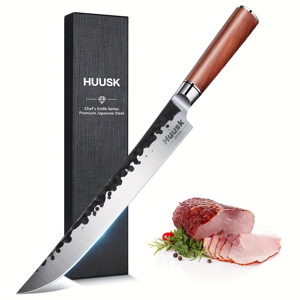 

Knives Japanese Brisket Slicing Knife, 10" Premium High-carbon Butcher Breaking Knife Hand Forged Long Meat Trimming Carving Knife For Turkey Slicing Meat Rib Roast Bbq Christmas Gifts